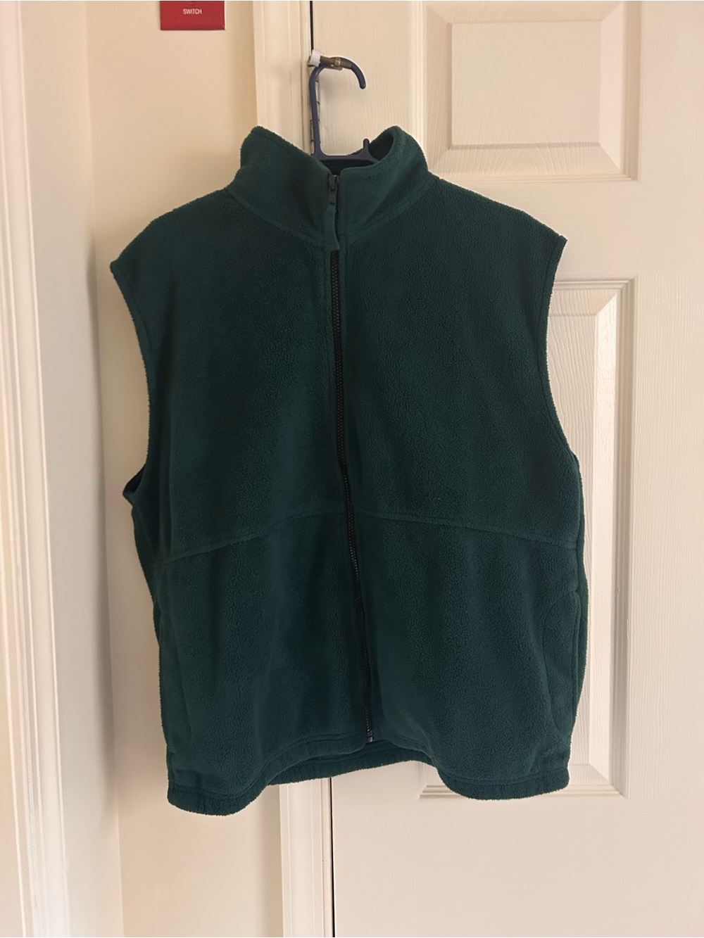 Women's Forest Green Fleece Vest - Sleeveless Zip Front